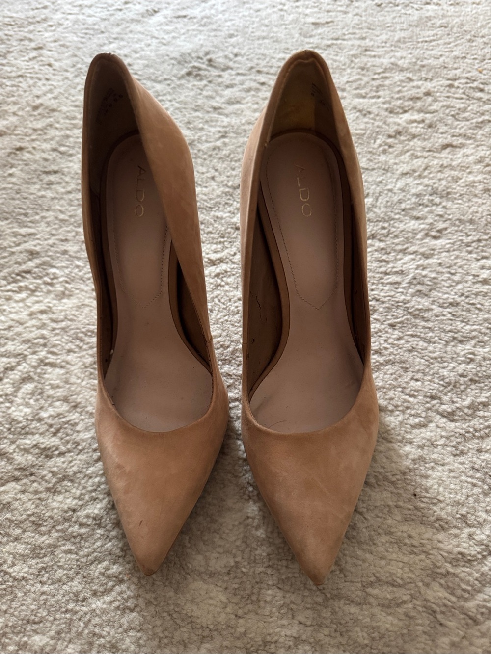 ALDO Nude/Tan Suede Pointed-Toe Pumps